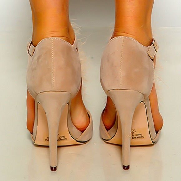 Nude  Feathered Single Sole High Heels Size 8 - Picture 6 of 15